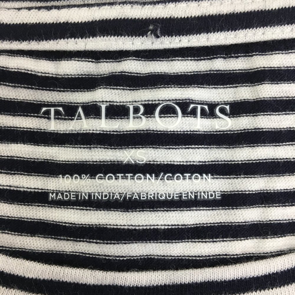 Talbots Women's Navy and White Embroidered Short Sleeve Top Size XS NEW With Tag - Picture 5 of 5